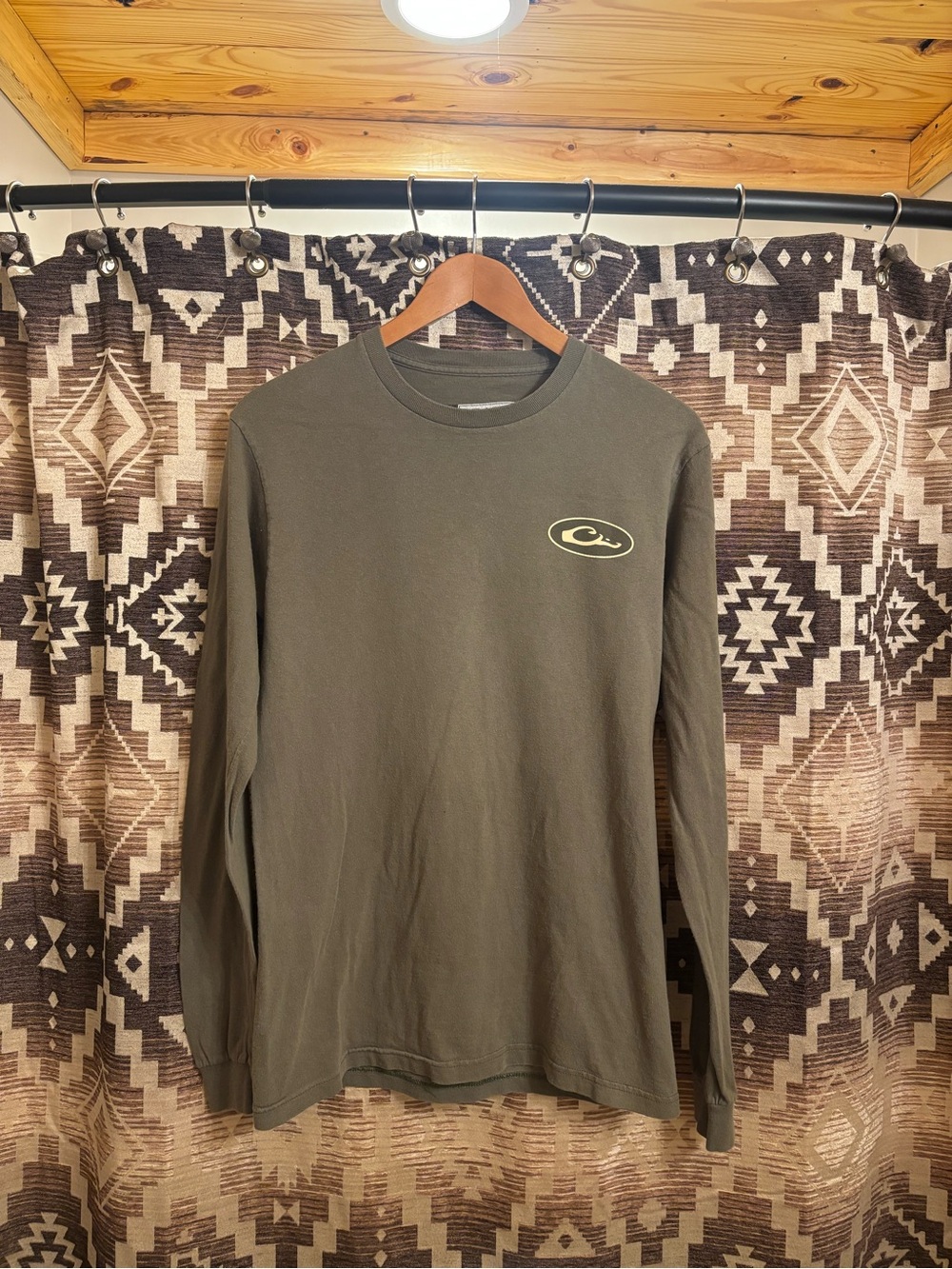 Drake Waterfowl Men’s Hunter Green Long Sleeve Tee, Size Small